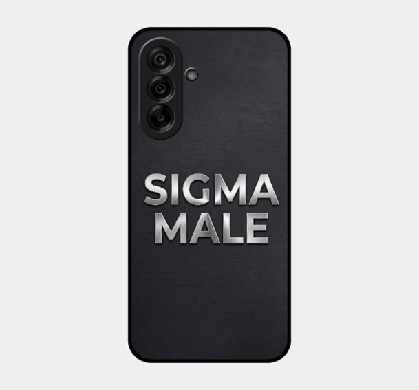 Sigma Male Minimal Black Mobile Back Cover