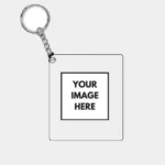 Customized Photo Printed Square Keychain | Square Shape Personalised Image Keyring Gift