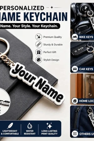 Personalized 3D Name Keychain Pack of 2